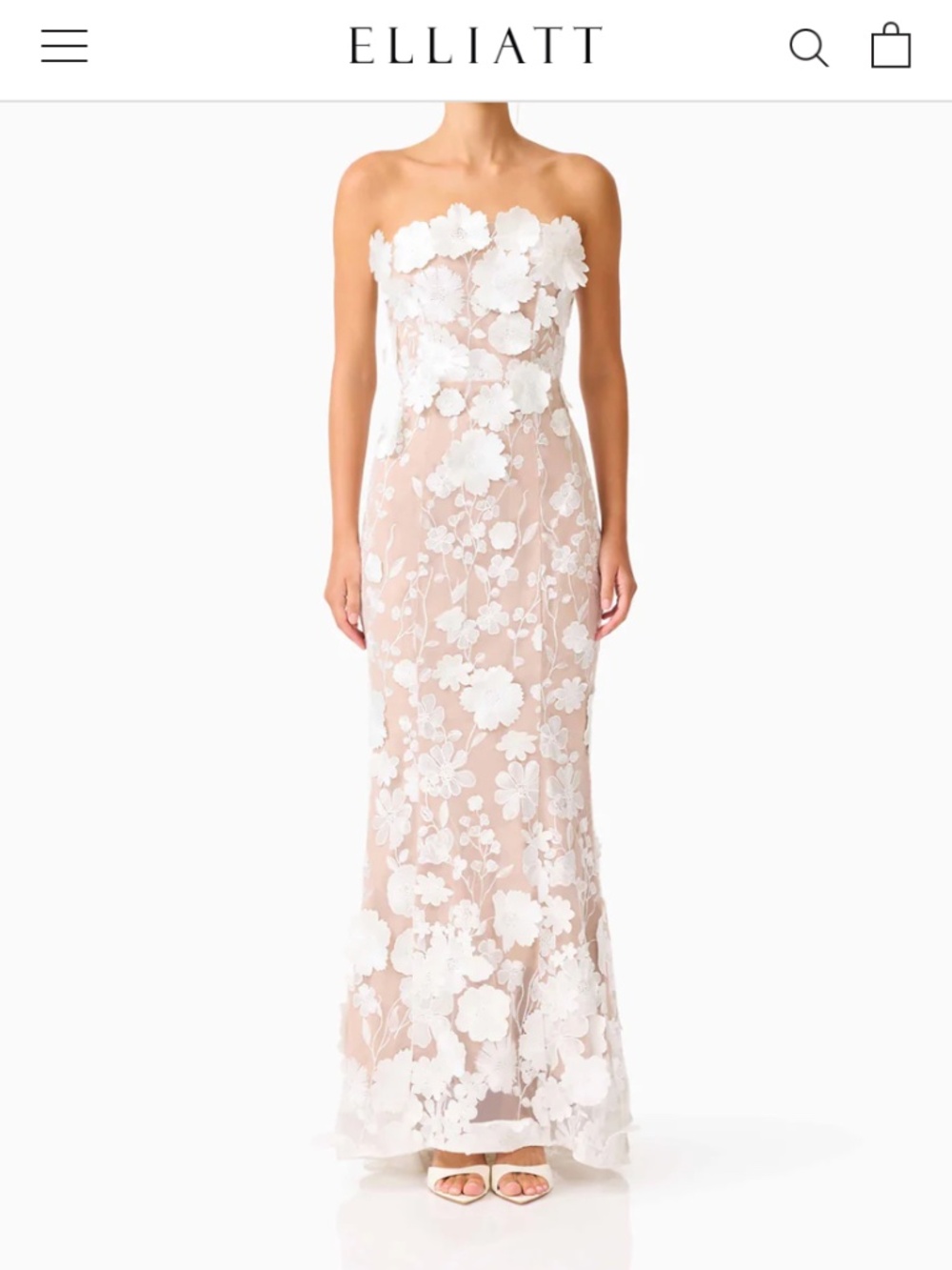 Elliatt- floral appliqué formal gown